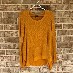 Anthropologie Left of Center Mustard Yellow Long Sleeve Top